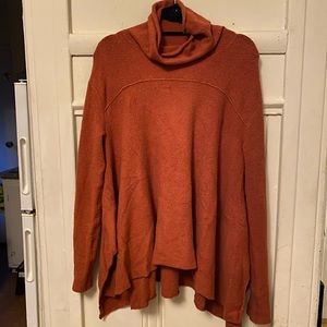 Free People dark orange loose turtleneck